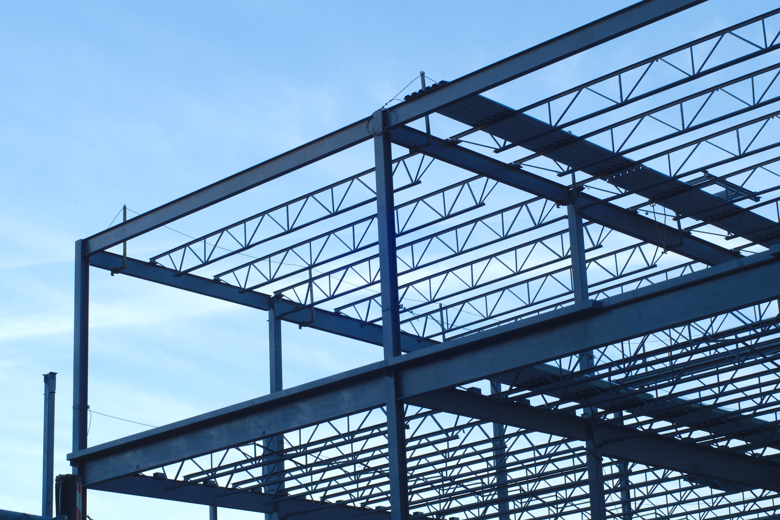 construction site building metal structure beams frame